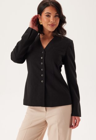 VERO MODA - Vmoceanna Ls V-neck Blazer - Black - Kläder - - Bubbleroom