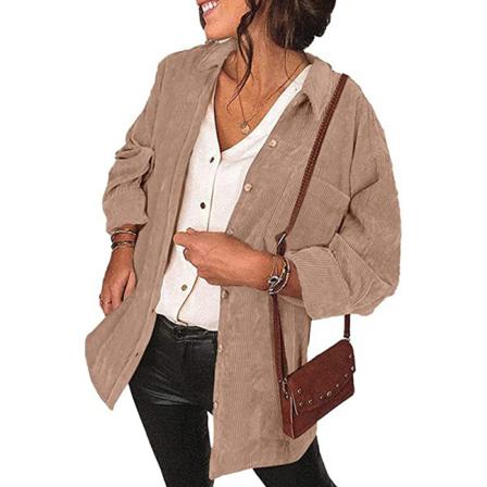 Damer Enfärgad Button Down Tunika Skjorta Långärmad Blus