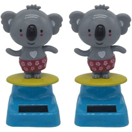 Soldrevne legetøj til dansende Koala Soldrevet figur Koala Dyr Soldrevet figur Dukker Bilinstrumentbræt Dekorationer 2-pak