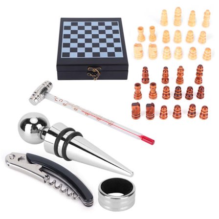 Rustfrit Stål Vinåbner Sæt med Termometer Proptrækker Gave til Bar Hjem Køkken