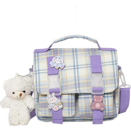 Reppu Japanilainen Koululaukku Ita Laukku Kestävä Reppu Kirjalaukku Esteettinen Laukku Kouluun, Violetti