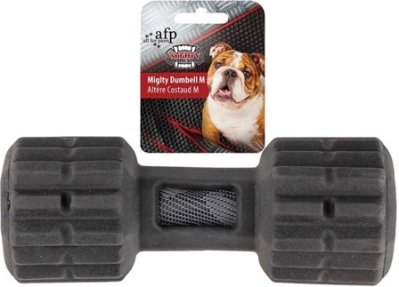 All For Paws Hundleksak Mighty Rex Dumbell M 17,5 cm Svart