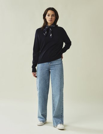 Lexington Clothing Freya Cotton/Cashmere Sweater - Navy - XS