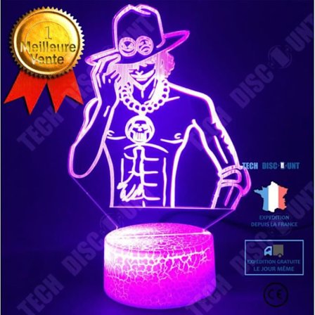 TD LvJin One Piece Fire Fist Ace Series 1 LED Visual 3D Night Light Lamp Akrylpanel