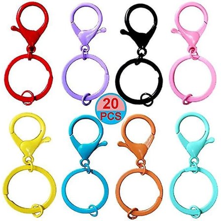 Hummerlås Fargede Klips Nøkkelring Kjede Metall Snap Kroker 20stk