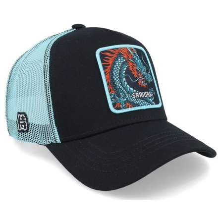 Capslab - Svart trucker Keps - Fantastic Beasts Dragon Black/Light Blue Trucker @ Hatstore