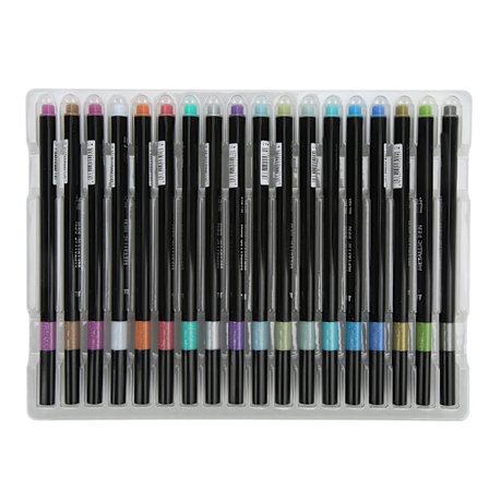 18-väriset metalliset tussit 1 mm metalliset läpinäkymättömät myrkyttömät hienot yksityiskohdat Laaja sovellus Permanentit tussit