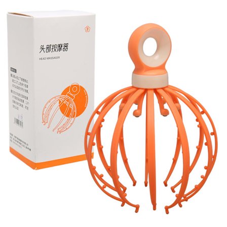 Bläckfiskhuvudmassageapparat för stressavlastning, djup avslappning, handhållen, minipåse, kloskalpmassageapparat
