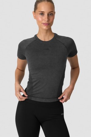 ICANIWILL - Sculpt Seamless T-shirt Stone Wash Black - Dame - ICIW