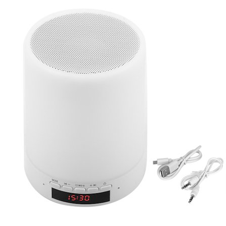 Bluetooth-højttaler, nattelys, berøringsfølsom farveskiftende LED-lampe, smart vækkeur, MP3-afspiller