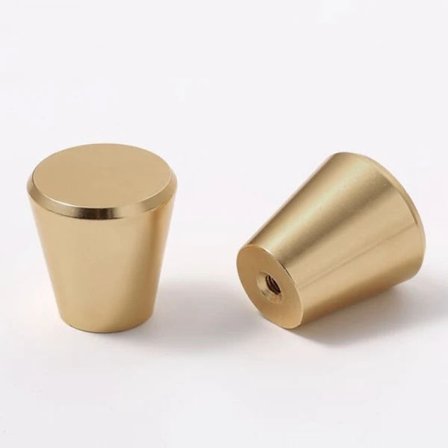 【xj】6 stk. kegleformede møbelgreb, messing møbelknopper, massivt lille greb, egnet til bogreoler, skabe, skuffer (18*19mm)