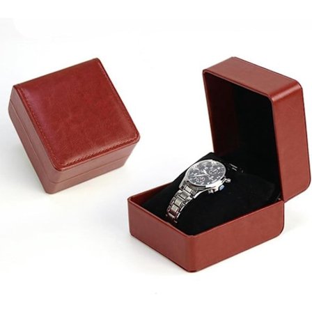 ING Urkasse, polstret gaveæske, til de fleste ure, smartwatches og smykker, fødselsdagsgave organizer (1, brun)