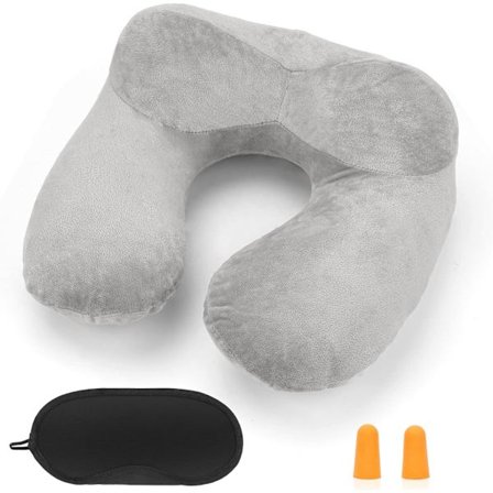 Ilmapatja matkustuspehmuste (Vaaleanharmaa) Lentokonepehmuste Compa,ZQKLA