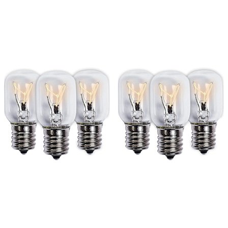 Mikrobølgeovn lyspære 40w E17 125v del - nøyaktig for Whirlpool pakke med 3(SølvTransparent)