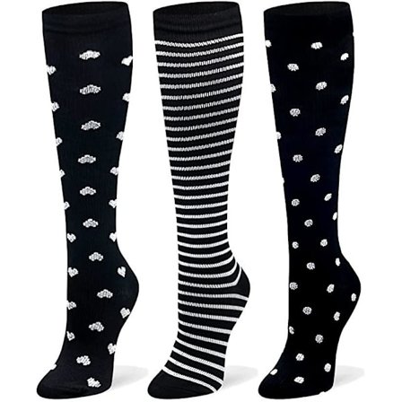 Kompressionsstrumpor för Kvinnor Män Cirkulation - Graderade Stöd Knähöga Strumpor för Sjuksköterskor, Resor, Träning