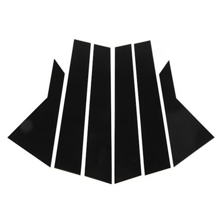 6 stk. Vindues B-stolpe-trim, blank sort, robust, aldringsbestandig, stilful vinduesstolpe-klistermærker til Sonata LF