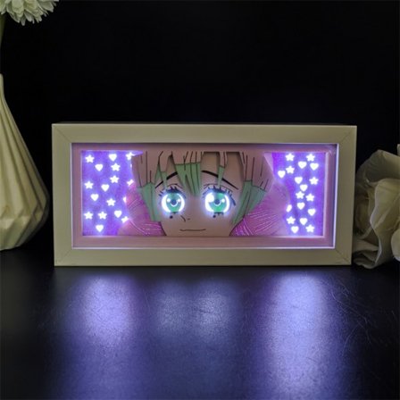 Demon Slayer Anime Figur Lampa - 16 RGB Färgskiftande LED-lampor, Sovrumsinredning & Julklapp för Anime-F