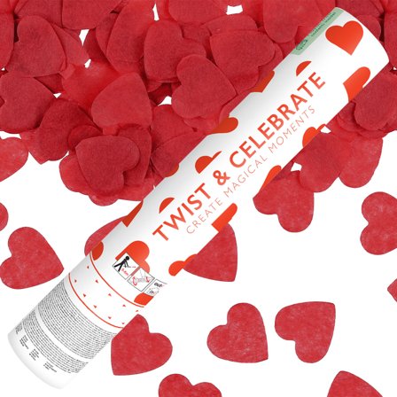 Konfettitykki Punaiset Sydämet 28 cm