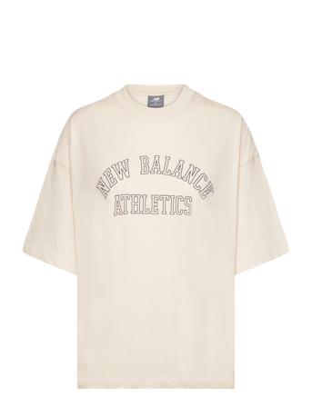 Graphic Jersey Over D T-Shirt Sport T-shirts & Tops Short-sleeved Cream New Balance