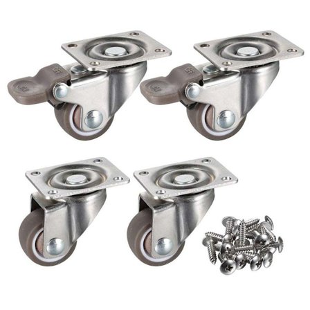 Små hjul til møbler + skruer 25mm 40KG transport hjul sett | KLB