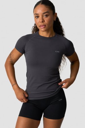 ICANIWILL - Define Seamless T-shirt Graphite - Dam - Träningskläder från ICIW