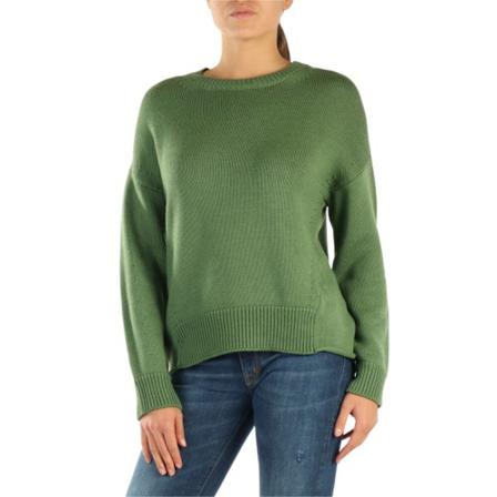 Alpha Studio, Round-neck Knitwear Groen, Dames, Maat:M