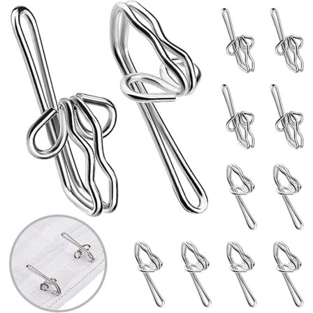 100 stk Sølv Metall Gardin Kroker Metall Gardin Kroker Gardin Kroker Metall Gardin Krok for Samlet Bånd for Vindu Gardin Dør Gardin og Show