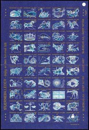 Danmark - julmärkeark 1967 - Takket - Ufoldet