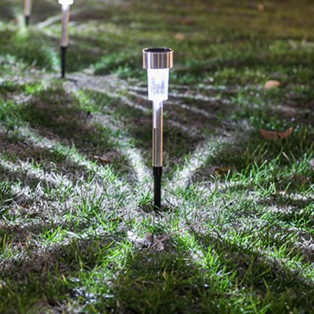 Solcellelamper Solcellelamper Udendørs Vandtætte IP65 LED Solcelle Have Lamper Metalbelysning Til Gård GAO0856(A,Hvid)