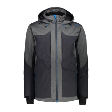 CMP Men's Long Jacket Long Zip Hood Men unlined ski jackets Black 50