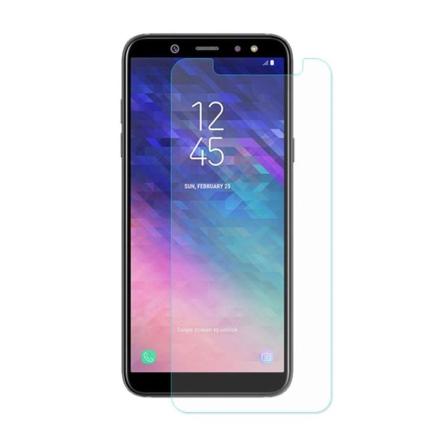 Samsung Galaxy A6 Plus skærmfilm i ægte hærdet glas med runde kanter Transparent