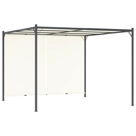vidaXL Pergola med justerbart tak gräddvit 3x3 m stål