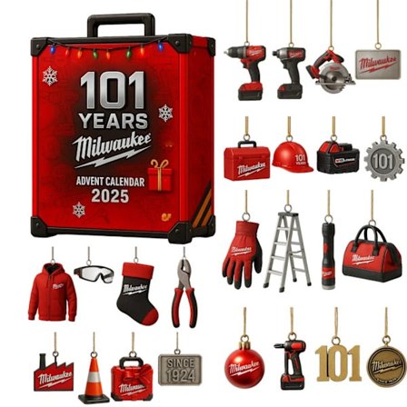 Milwaukee 101:a Adventskalender, julegave i form av en 2D hengende akrylornament, den perfekte julegaven for Milwaukee-fans