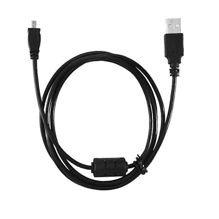 Svart USB 2.0 A till 8-Pin Mini B Kabel med Ferrit - 1.5M / 59 Tum för Nikon CoolPix P90
