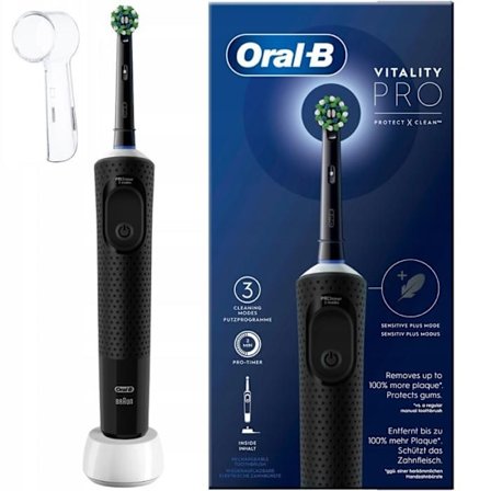 Elektrisk tandborste - Oral-B - Vitality Pro Protect X Clean - 3 lägen - Timer 2 min - Batteri 10 dagar