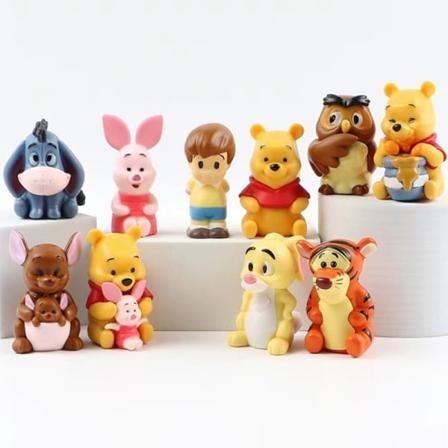 10 stk Disney Nalle Puh Eeyore Anime Figurer leketøy-WELLNGS