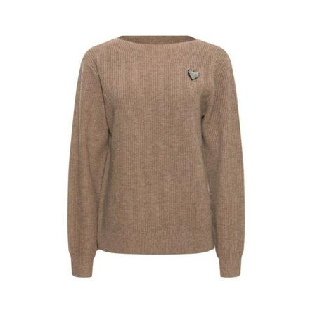 Heartmade, Round-neck Knitwear Bruin, Dames, Maat:M