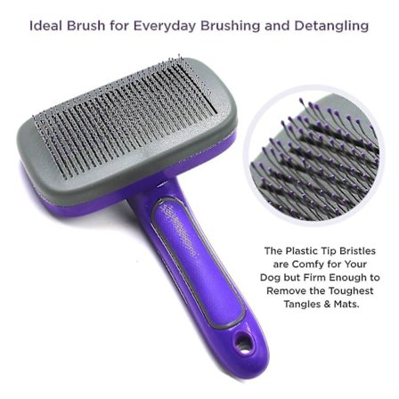 Hertzko Selvrensende Slicker Børste Til Hunde - Den Ultimative Hundebørste Til Fældning Af Hår, Pels - Kam Til Pleje Af Langhårede Korthårede Hunde, 