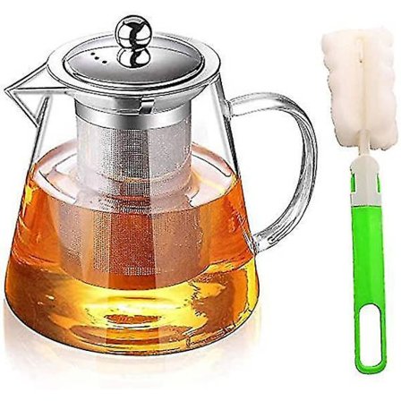 Glas Tekande med Rustfrit Stål Te-si, Varmebestandig Borosil