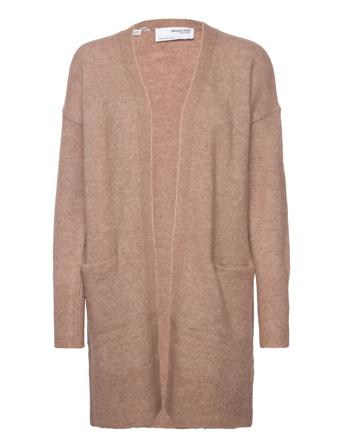 Slflulu New Ls Knit Long Cardigan B Stickad Tröja Cardigan Beige Selected Femme