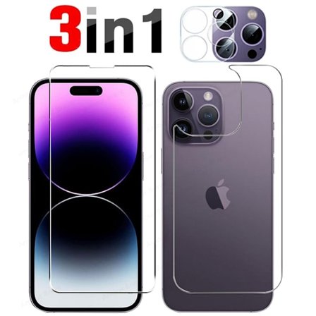 3-PACK iPhone 14 Pro Max Fram- & Baksida Kameralins 0,3mm