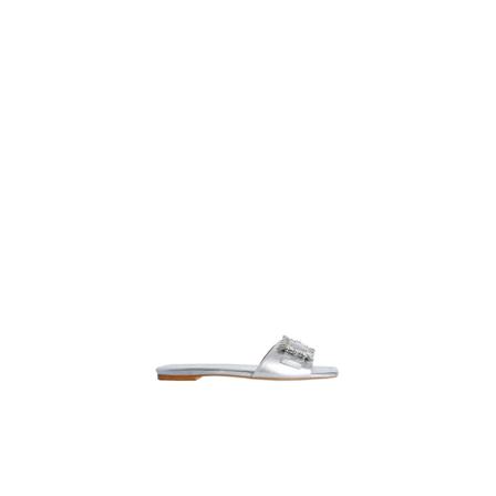 Stuart Weitzman, Slide Shine Buckle Sandals Grijs, Dames, Maat:37 1/2 EU
