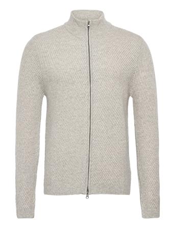 Henning Slim Zip Cardigan Knit Grey Bertoni