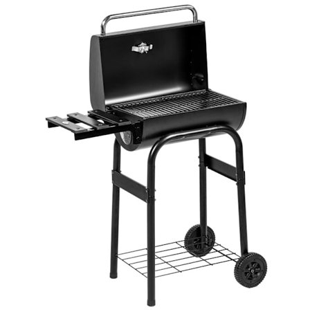 Rootz Charcoal Grill Smoker BBQ - Utomhusgrill - Grillgrill - Stor grillyta - Integrerad termometer - Bekväm förvaring - 83cm x 46,5cm x 115cm - Svart