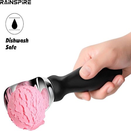 Isske med komfortabelt håndtag 19x4,8 cm Ideel til is Sorbet Kagedej Melon Sort