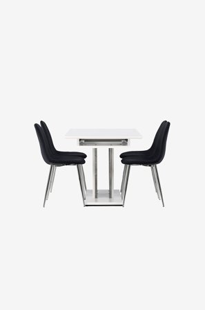 Venture Home - Spisegruppe Disa med 4 stk stoler Polar - Sølv - Spisegruppe 4 personer - Fra Homeroom