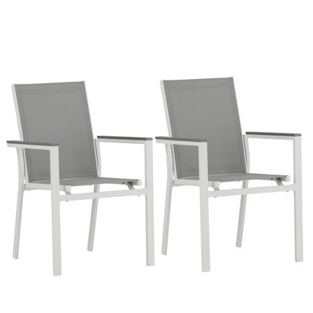 Venture Home Parma 9322-400 Karmstol 2-pack, vit/grå, Utemöbler
