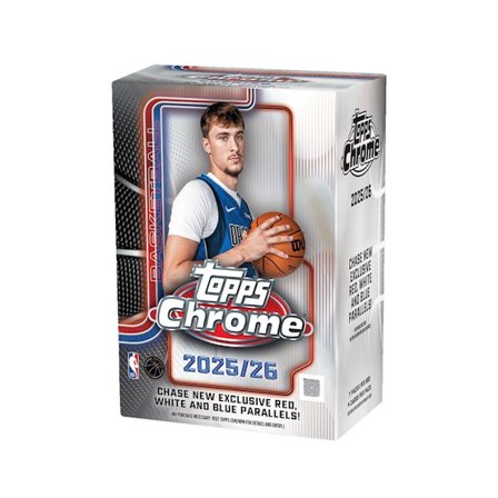 Topps - Svart Trading Cards - Chrome Basketball 2025-26 Value Box - 7 Packs (28 Cards) @ Hatstore