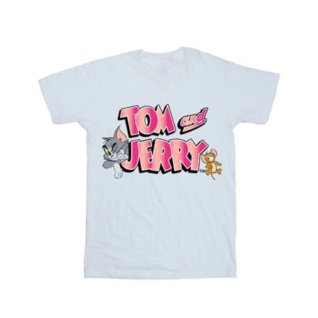 Tom And Jerry Boys Gradient Logo T-Shirt 5-6 År Vit White 5-6 Years