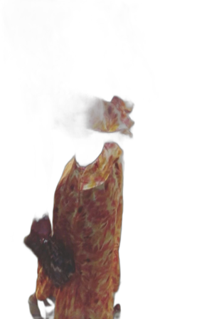 Färgglad cut out långklänning med volang